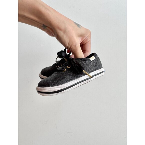 NWOB Baby KEDS x KATE SPADE Champion Glitter Crib Black Sneakers, Size 3M - Picture 5 of 10